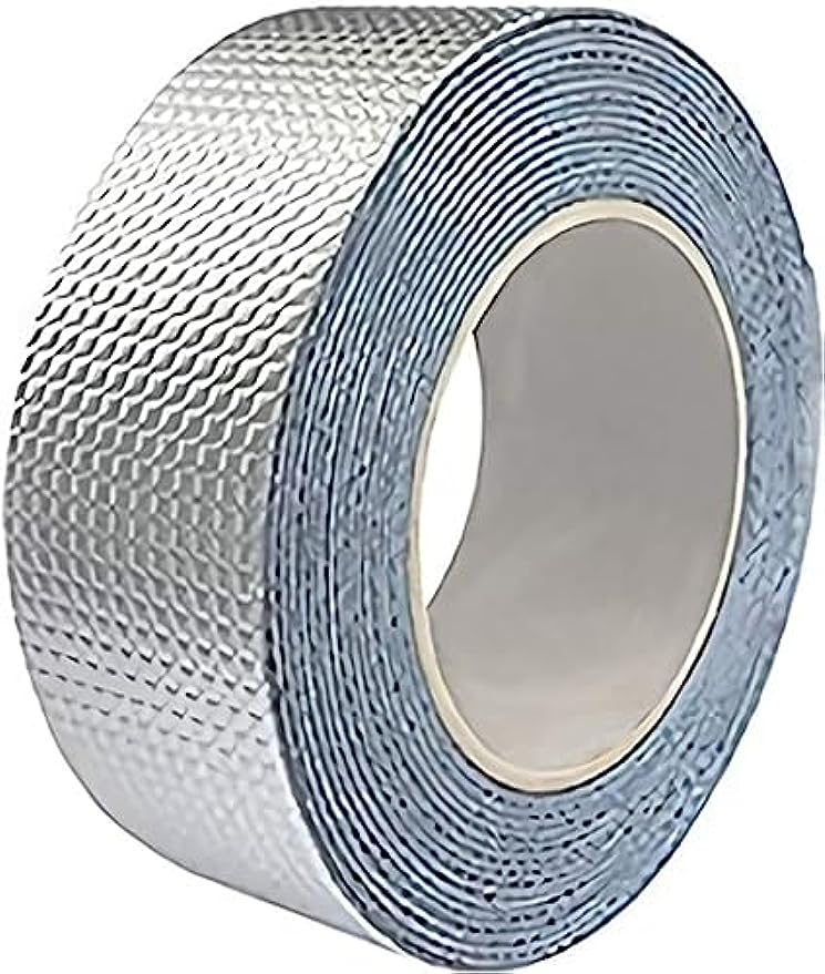 0.5mm*100mm*5m Weather Resistant Waterproof Butyl Rubber Tape New Material Seal Leak Repair Aluminum Foil Reflective Butyl Tape