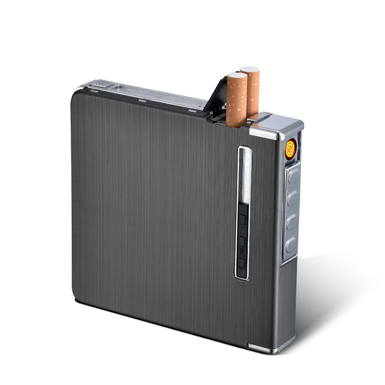 Windproof Cigarette USB Lighter 20 Pcs Cigarette Case Lighter Metal Electric Lighters