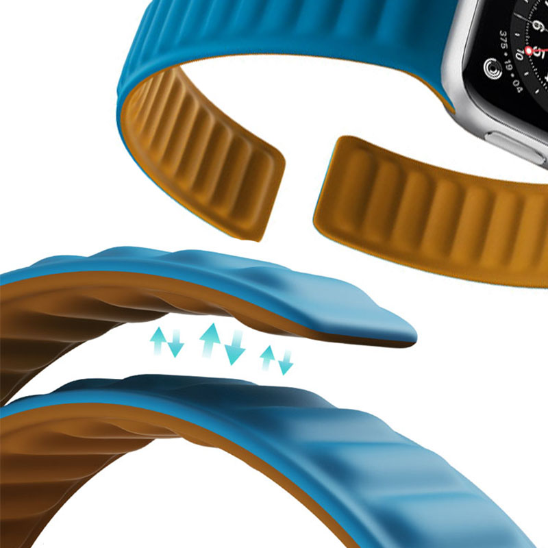 Ремешок силиконовый Coolyep для Apple Watch Band Series 6 5 4 3 2 1, магнитный браслет для Iwatch 38 40 42 44 мм