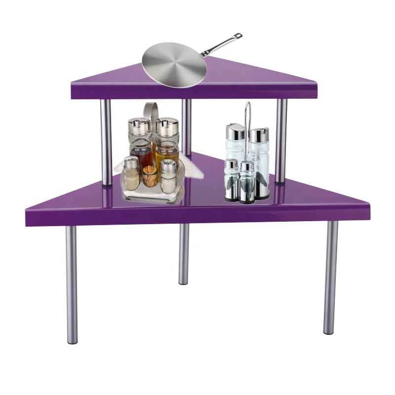 No drill kitchen spice rack organizer metal corner shelf standing stainless steel dish rack plate storage organizer kitchen rack