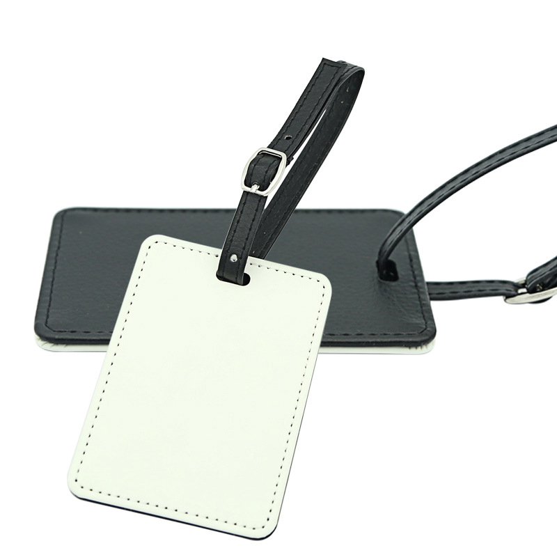 2021 Personalized Travel Luggage Card Cover PU Leather Sublimation Blank Luggage Tag label covers With Buckle