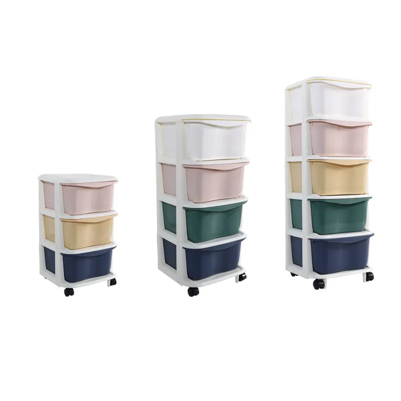 Eco Friendly 5 Layer Dustproof with Lid Baby Room Children's Toys Clothes Sundries Storage Rack with Wheels