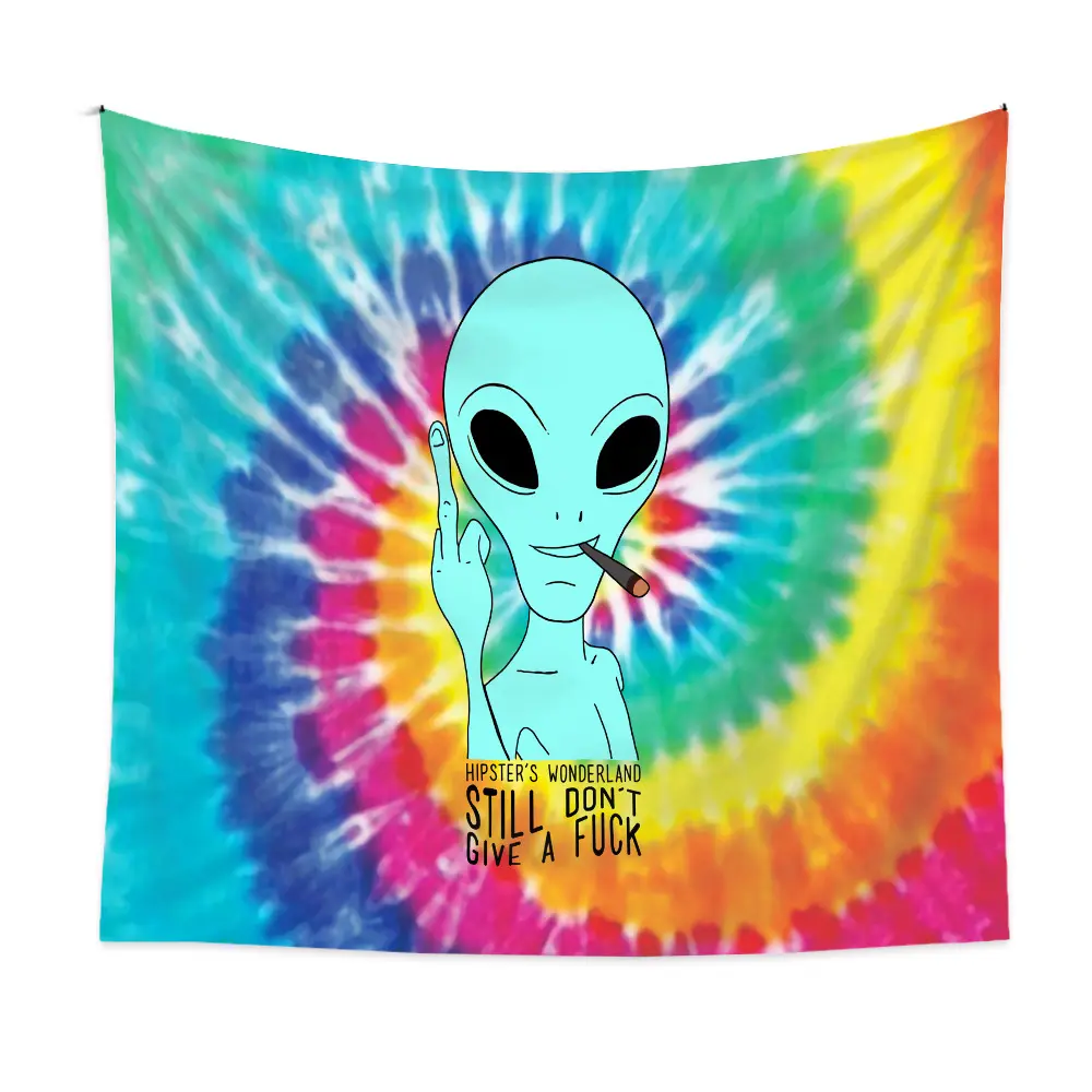Cool Alien Wall Hanging Tapestries Psychedelic Bedroom Decoration Hippie Et Alien Tapestry