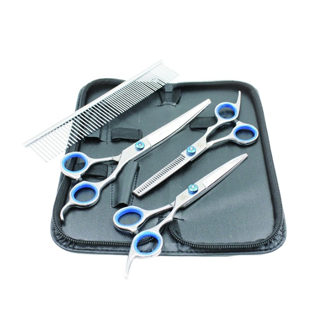 Customized logo stainless steel pet grooming scissors set