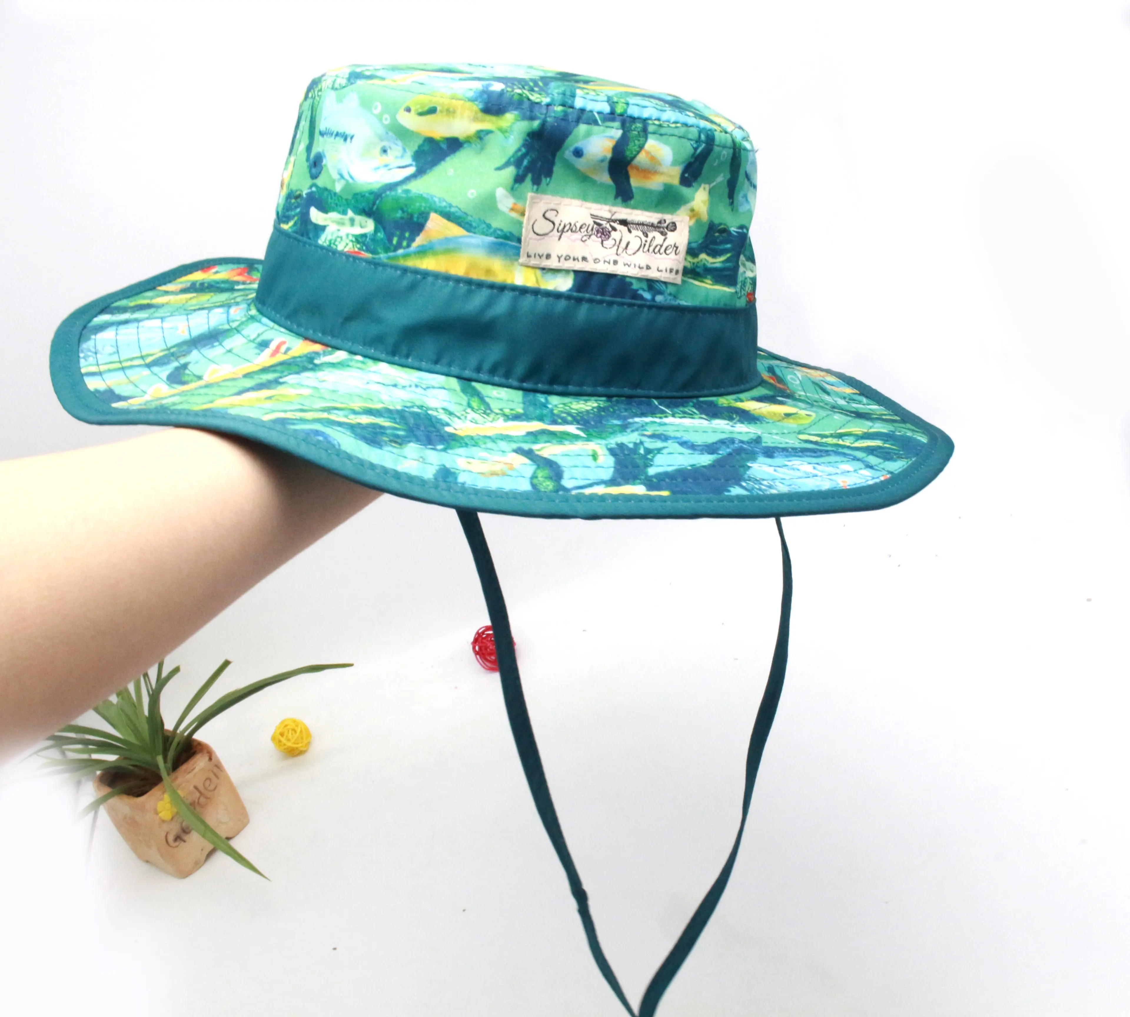 high quality outdoor hiking wide brim boonie fishing hat fisherman cap custom all over print bucket hat with string