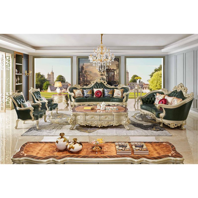 Royal european luxury furniture living room sofa chinese sofa leather foshan antique wooden sofa living room furniture