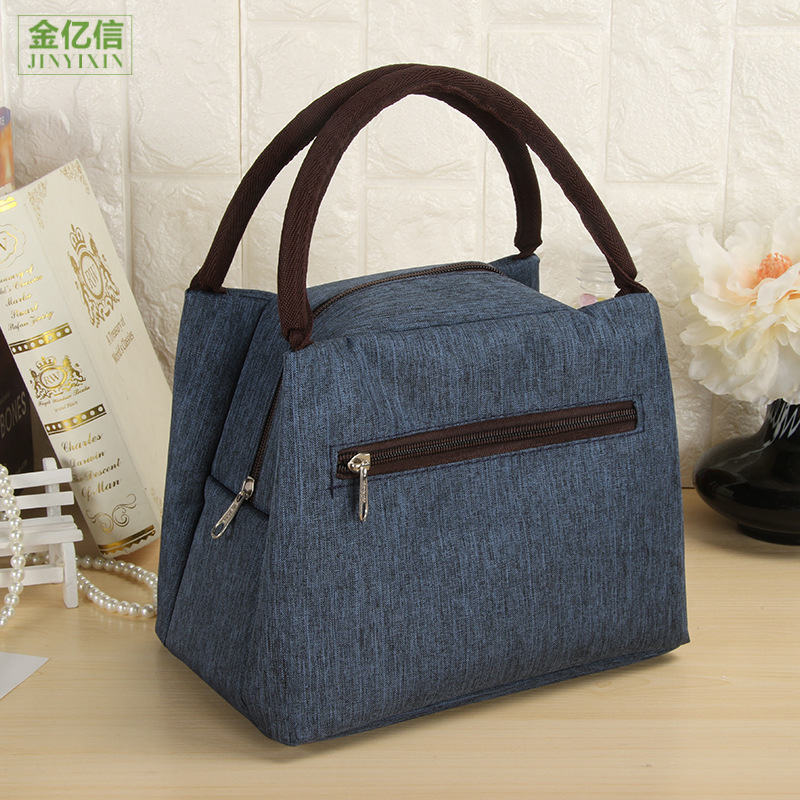 Canvas Thermal Cooler Insulated Bento Lunch Bag for Kid Woman Office