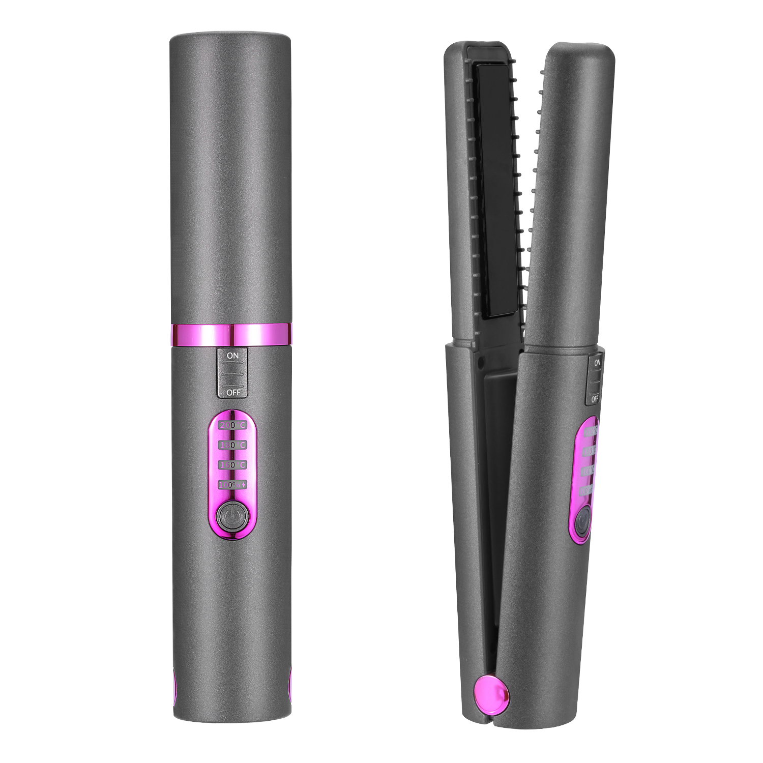 Rechargeable Battery Powered Hair Straightener, Cordless Styling Tool, Travel Mini Hair Straightener, USB Charging, 4800mAh