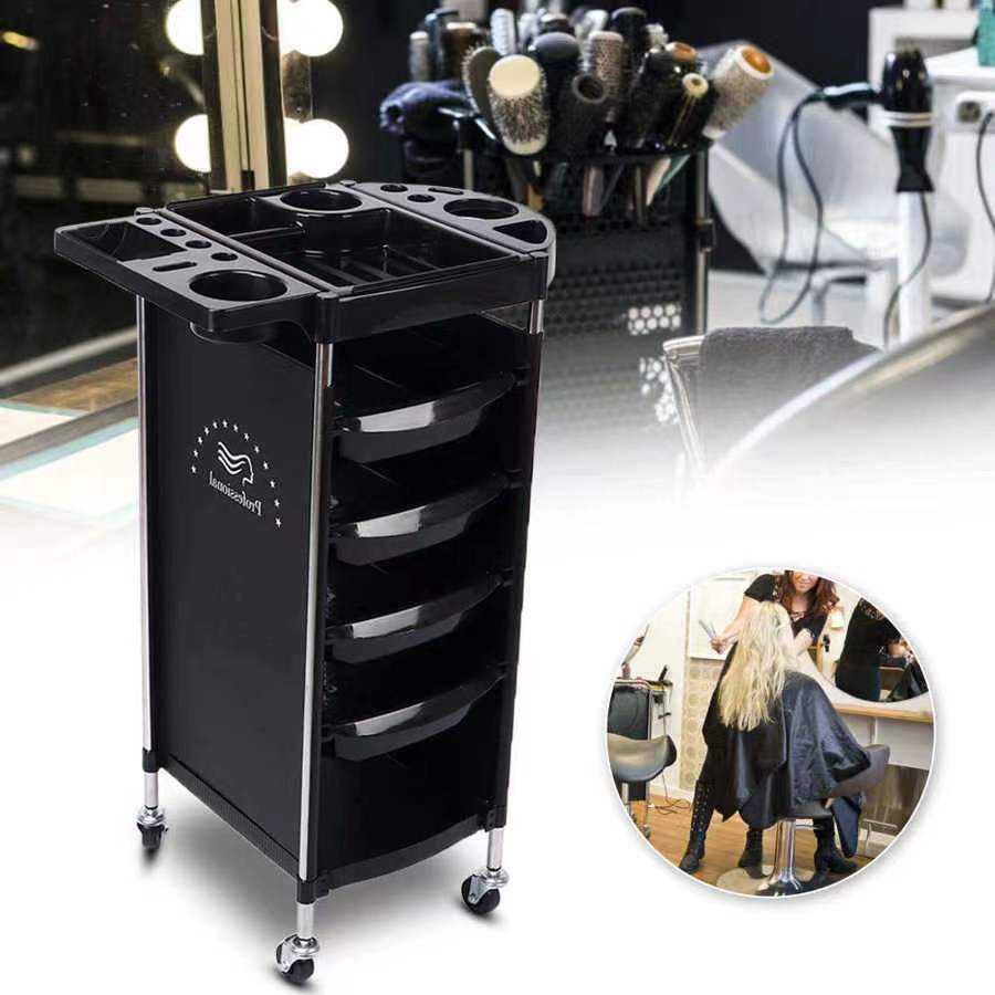 Durable Hairdressing Rolling Trolley Cart Beauty Salon Barber Tool Hairstyle Trolley 2-Way Drawers