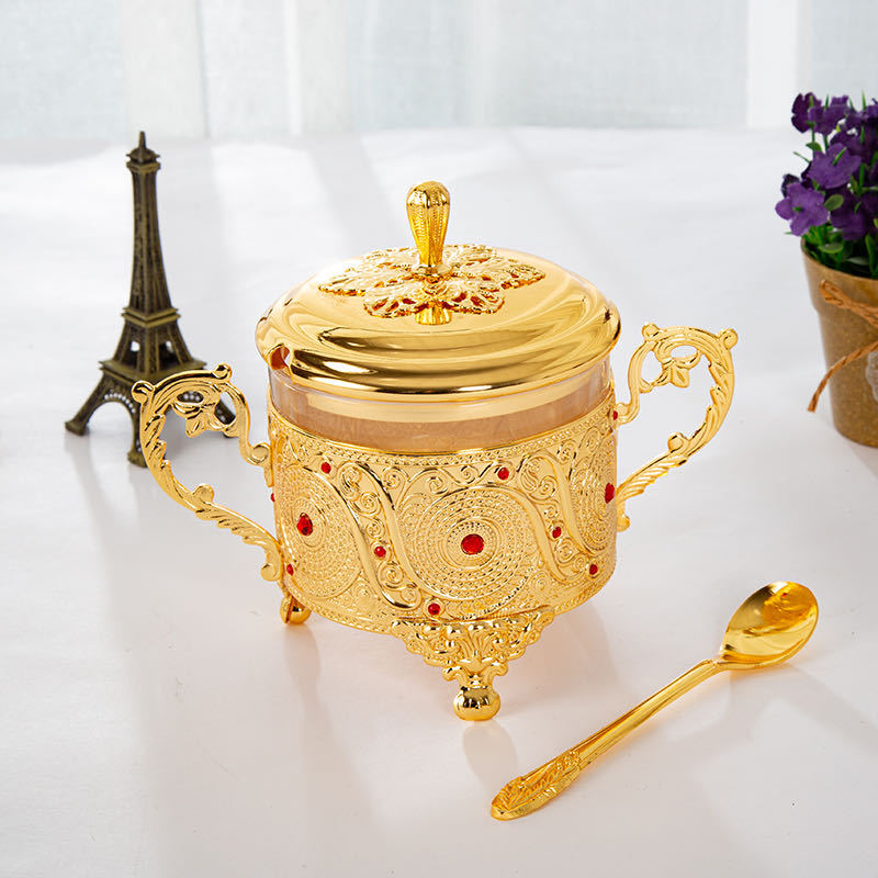 Kitchen products European-style sugar cup glass seasoning jar European-style sauce jar creative seasoning jar