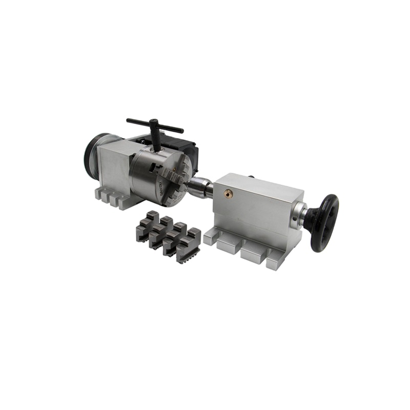 Бесплатная доставка Nema 34 шагового двигателя (4:1) K12-100mm 4 нижними зажимами 100 мм 4th оси aixs ось вращения + бабки для