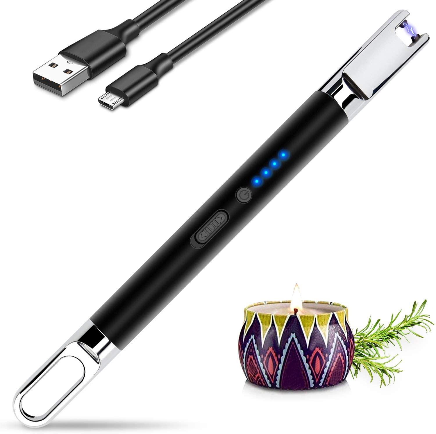 MLT261 беспламенная свеча зажигалка с индикатором батареи USB ветрозащитные электронные зажигалки для дома кухни открытый барбекю кемпинг