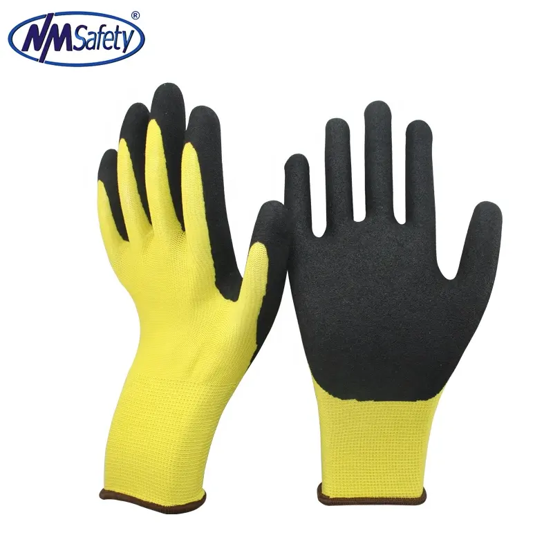 NMSAFETY Free Samples Manufacturer 4121X Wholesale Black Nitrile Gloves/Nitrile Safety Gloves Construction/Sandy Nitrile Gloves