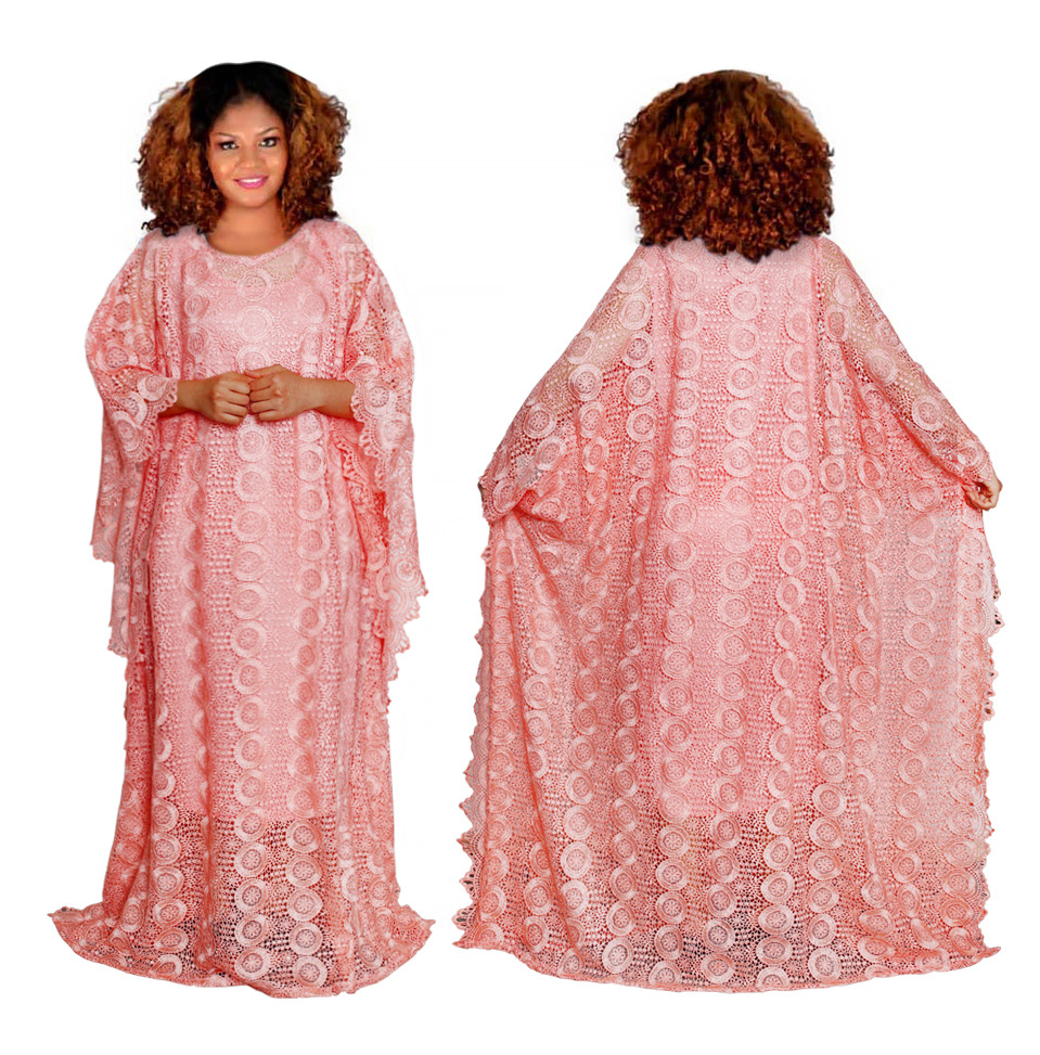 Two-piece Hollow out dress Kanga Clothing Wholesale Women Short Sleeve Maxi Dress african fashion clothing for women