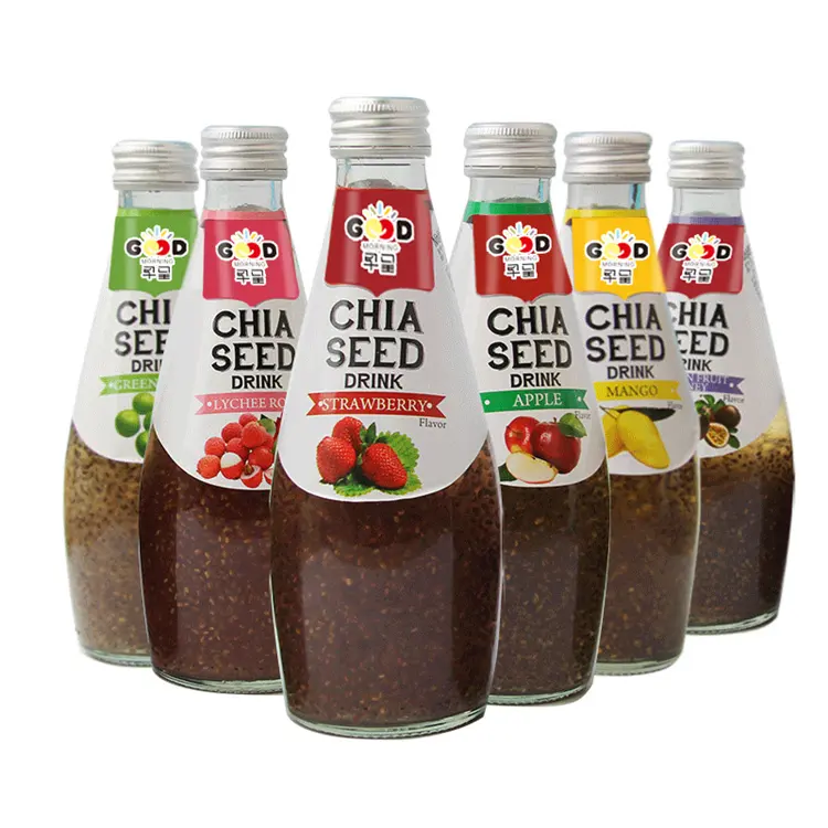Organic Chia Seed Drink 290ml With Fruit Flavors Chia Seeds Juice Drink
