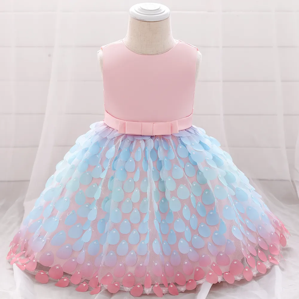 Вечернее платье для маленьких девочек, детское платье без рукавов, модная одежда для малышей L1925XZ