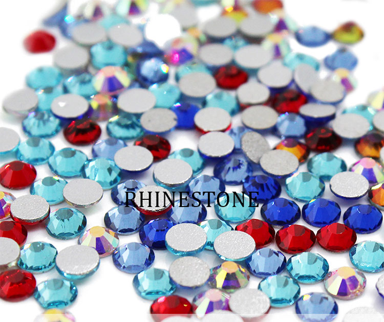 Glass Vitrail Light Color Flat Back Fancy Nail Rhinestones Products Supplies 3D Nail Art Rhinestones