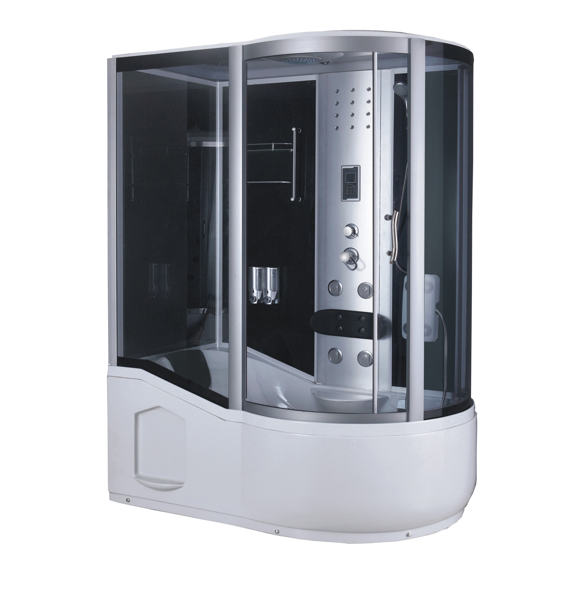 Good quality popular steam shower room with tempered glass aluminum frame for one person with whirlpool