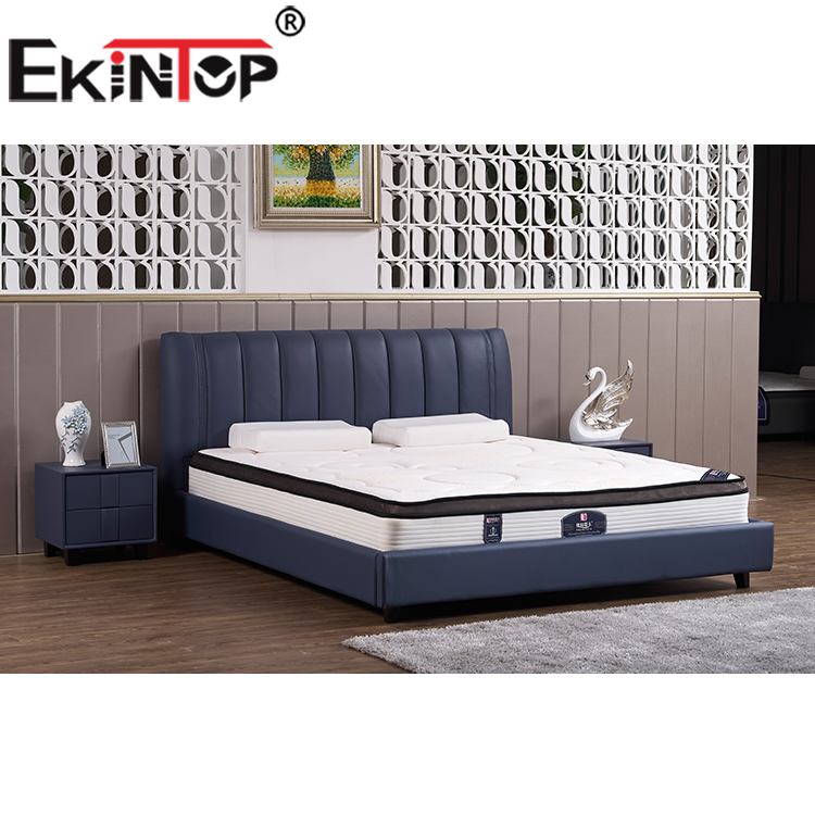 Ekintop новый дизайн Роскошная королевская кровать современная кожаная кровать с высоким изголовьем