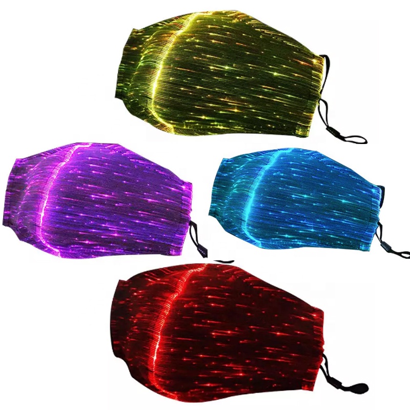 Модные 3 цвета дизайн Led волоконно-оптический маска с осветительной вспышкой 7 видов цветов USB зарядка рейв маска для вечеринки в честь Хэллоуина