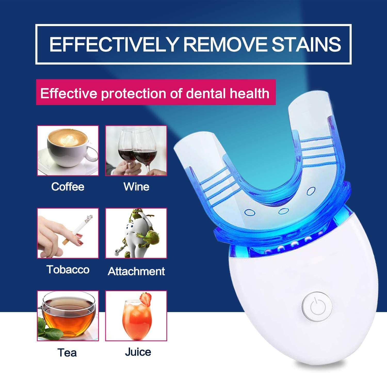 Professional Tooth Whitener With Double-Sided Silicone Mouth Tray Custom Bleaching Teeth Whitening Kit