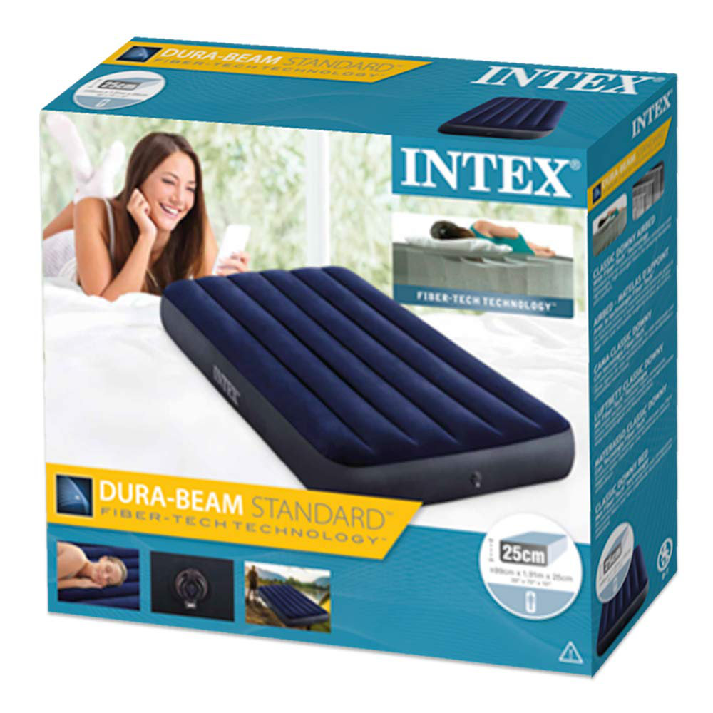 INTEX 64757 двойной классический пушистый надувной матрас