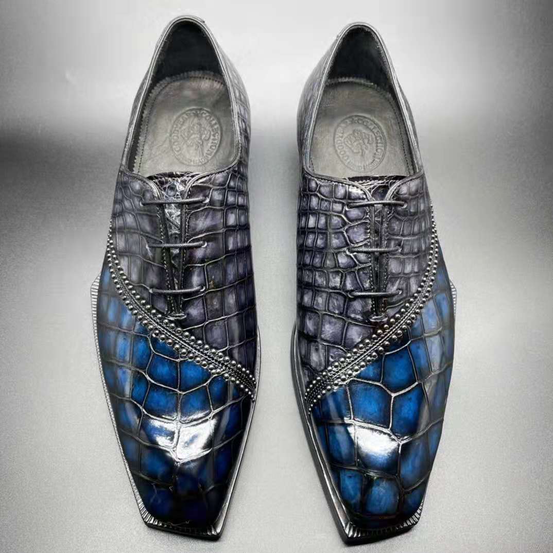 italian hand made new design classic shoes Genuine Crocodile Leather Men's Dress Shoes oxford high quality formal shoes for man