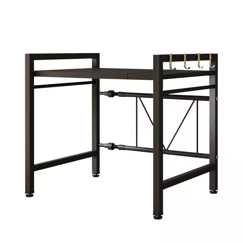 2 Tier microwave storage rack Place freely in the kitchen Metal Black/white Desktop Storage Book Holder