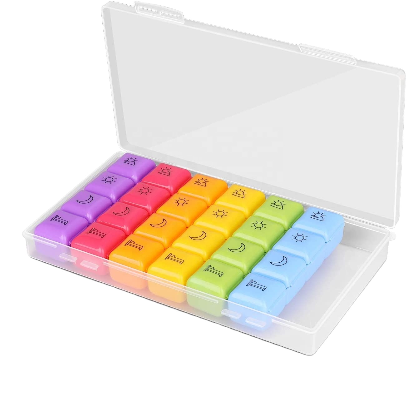 Welford New Pill Box Storage Box Medical Case 7 Day Organizer 28 Compartment Travel Portable Pill Box