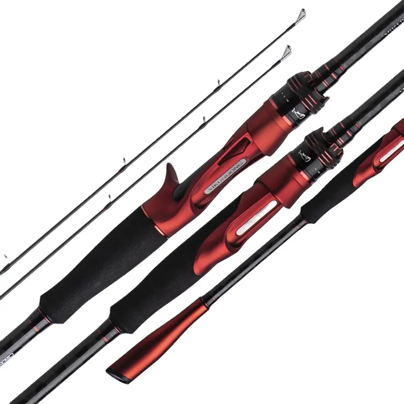 LINNHUE 2021 New Fishing Rod 2 Sections Lightweight Powerful Violent Fishing 2.1M 2.4M Spinning Baitcasting Rod with 2 tips