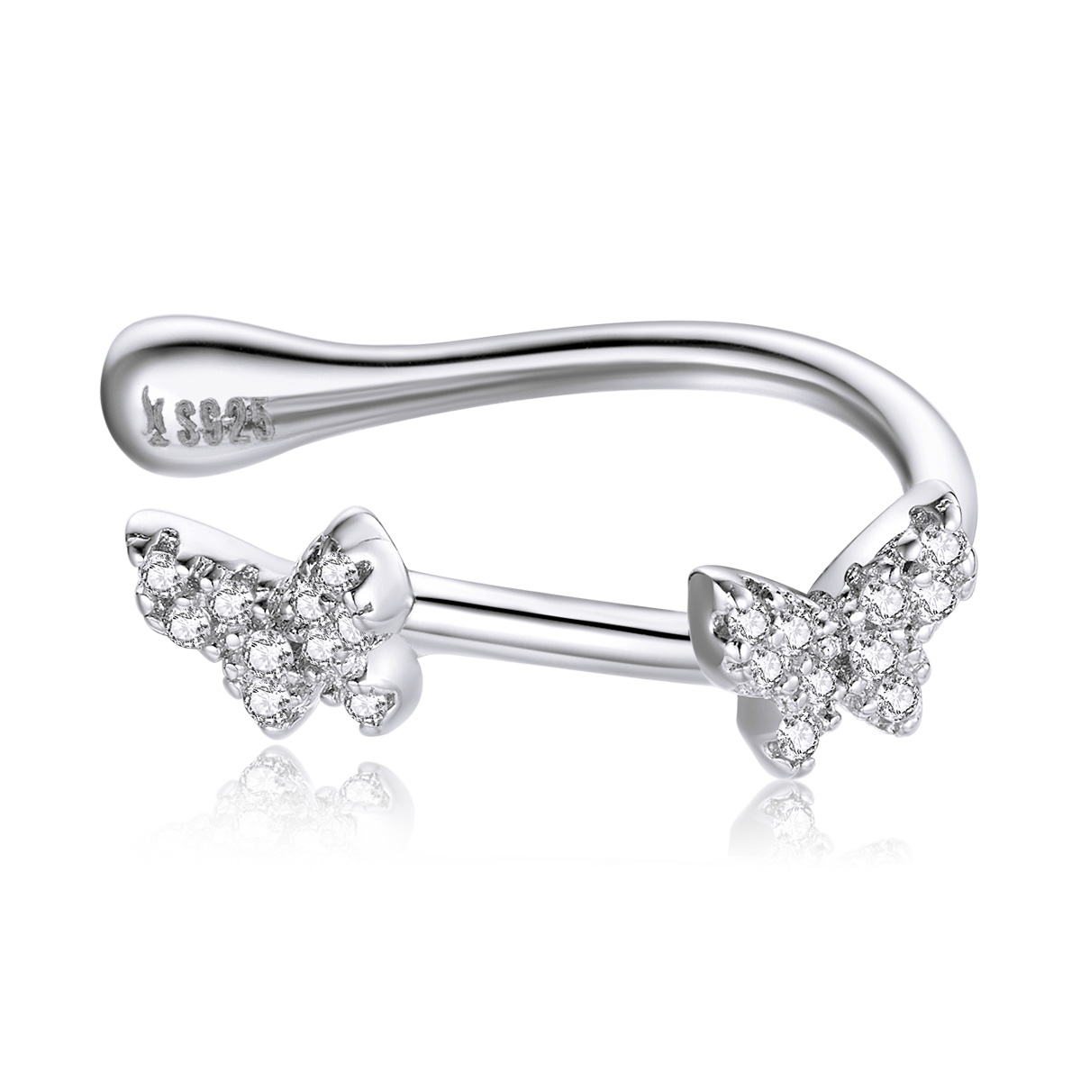 New butterfly romantic ear bone clip s925 silver niche temperament no pierced ear clip earrings SCE1202
