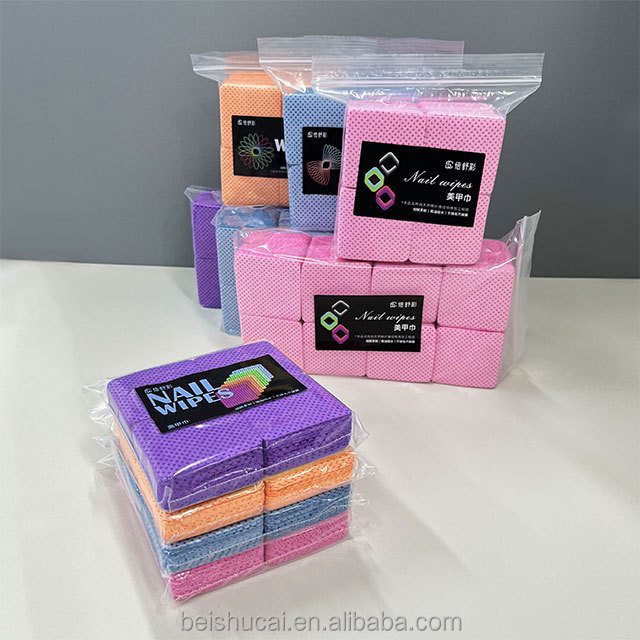 200pcs Nail Polish Remover Cotton Pads Wipes Paper Cotton Eyelash Glue Remover Cleaner Lint Free Nail Wipes