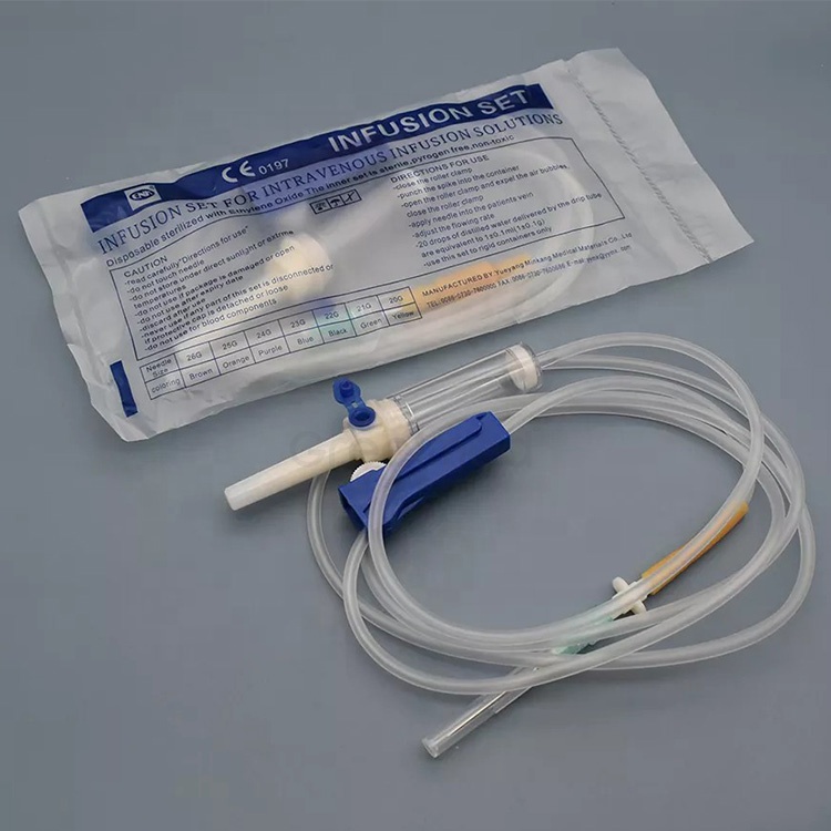 Sterile Luer Lock Infusion Giving Sets IV Set With Needle Medical Intravenous Disposable OEM Service Intravenous Fluids EOS