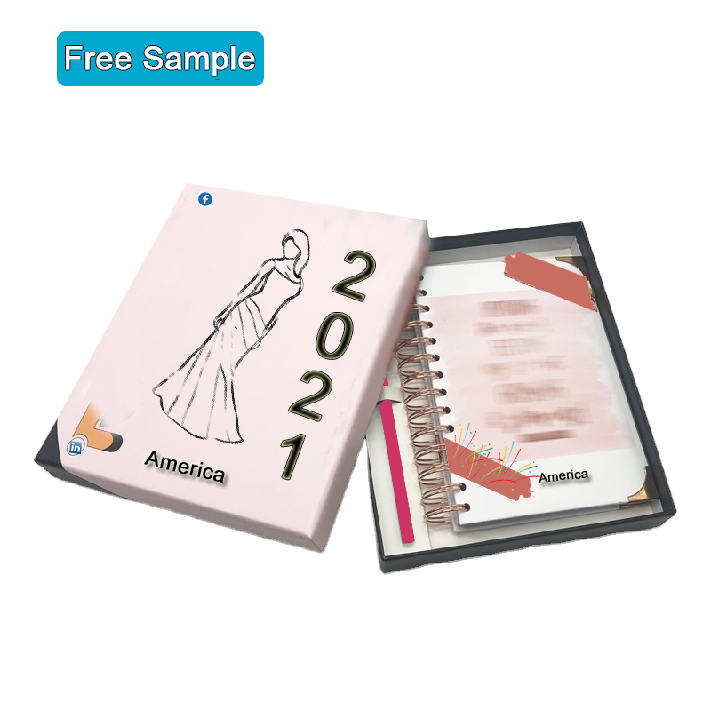 Бесплатный образец на заказ 2021-2022 в твердом переплете A5 Life Journal Notebook Печатный ежедневник планировщик печати