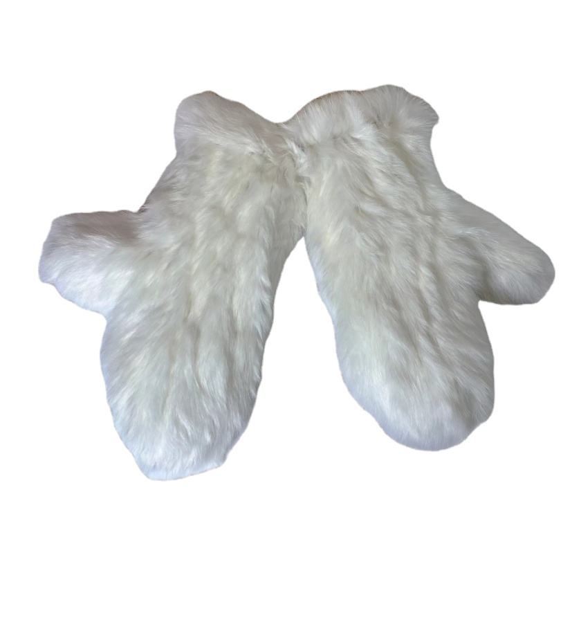 KMR-BLK Fur Winter Customize Animal Fur Warm woolen gloves mittens Winter Fashion mittens