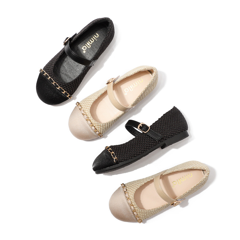 Girls soft sole princess shoes 2021 spring and autumn summer new children's leather shoes peas shoes