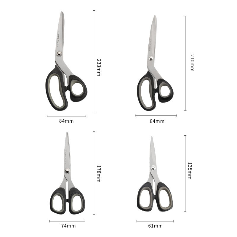 Titanium-Coated 3-Pack Student Office Scissors Kitchen Tailor's Soft-Grip TPR Steel Scissors Set Sharp School Household Use