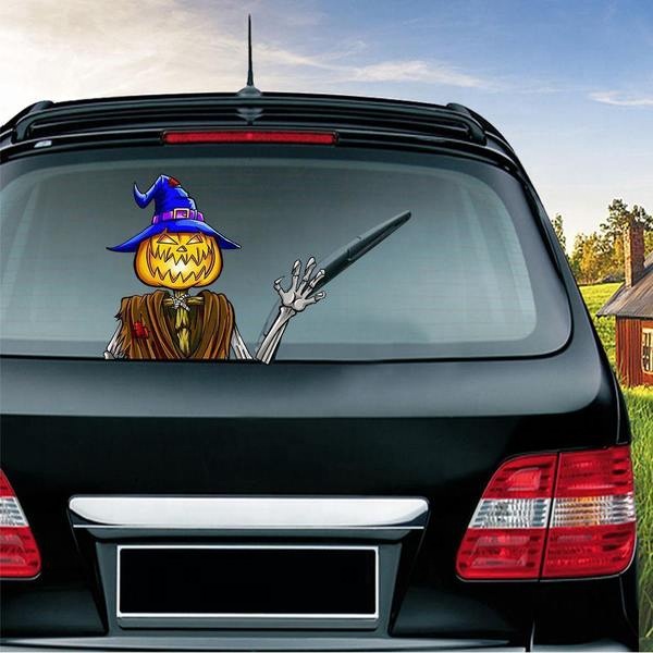 Halloween Decorative Sticker Halloween Scary Demon Witch Pumpkin Car Stickers