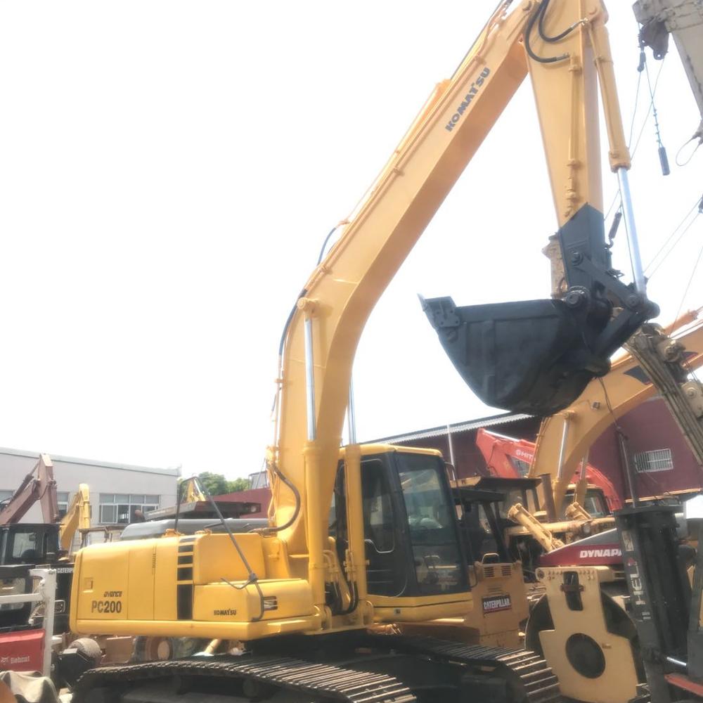 Дешёвый бывший в употреблении Komatsu PC200-7 землеройная машина экскаватор в хорошем состоянии для продажи