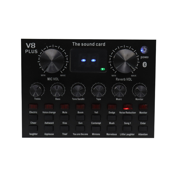 Внешняя звуковая карта V8 Plus для микрофона, наушников, караоке, Usb