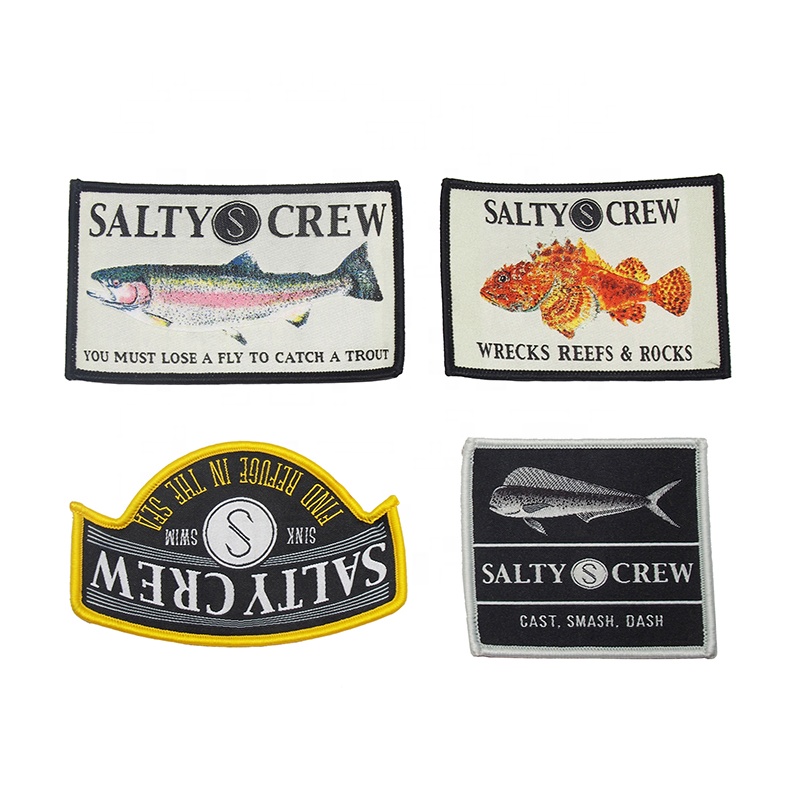Fashion Baseball Hats Name Brand Logo Design Sticker Flag Badge Patch Outdoor Iron On Custom Woven Label Patches for Clothes