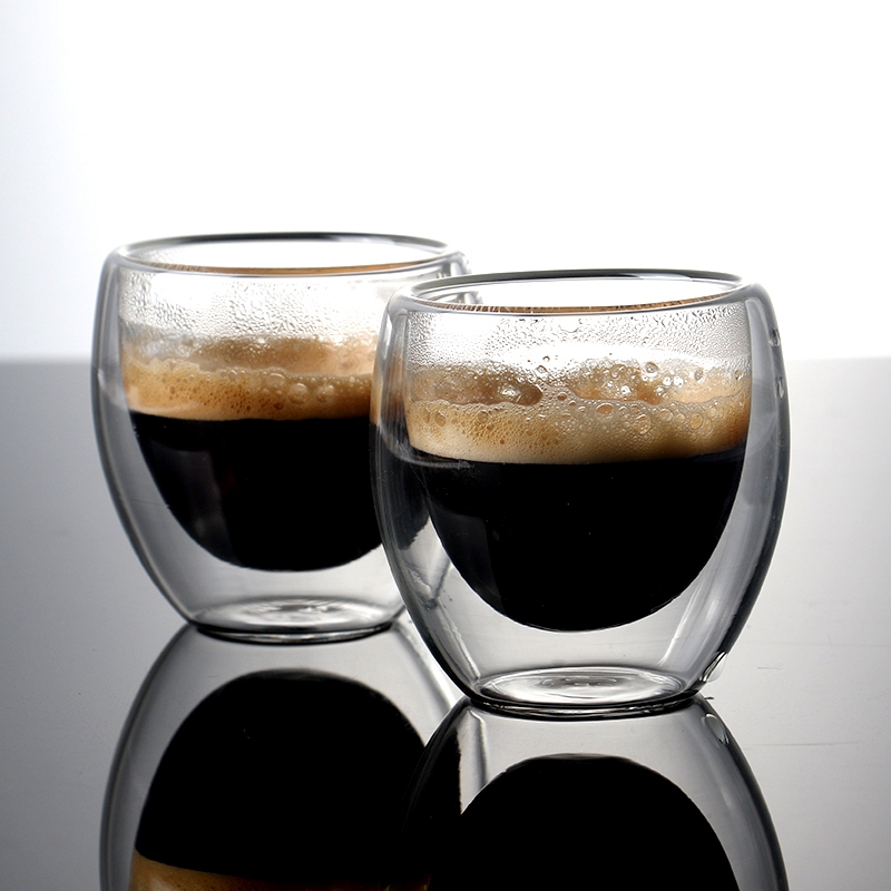 Double-Layer Hollow Glass Coffee Cup Sets for Drinking Tea, Coffee, Drinking Cups