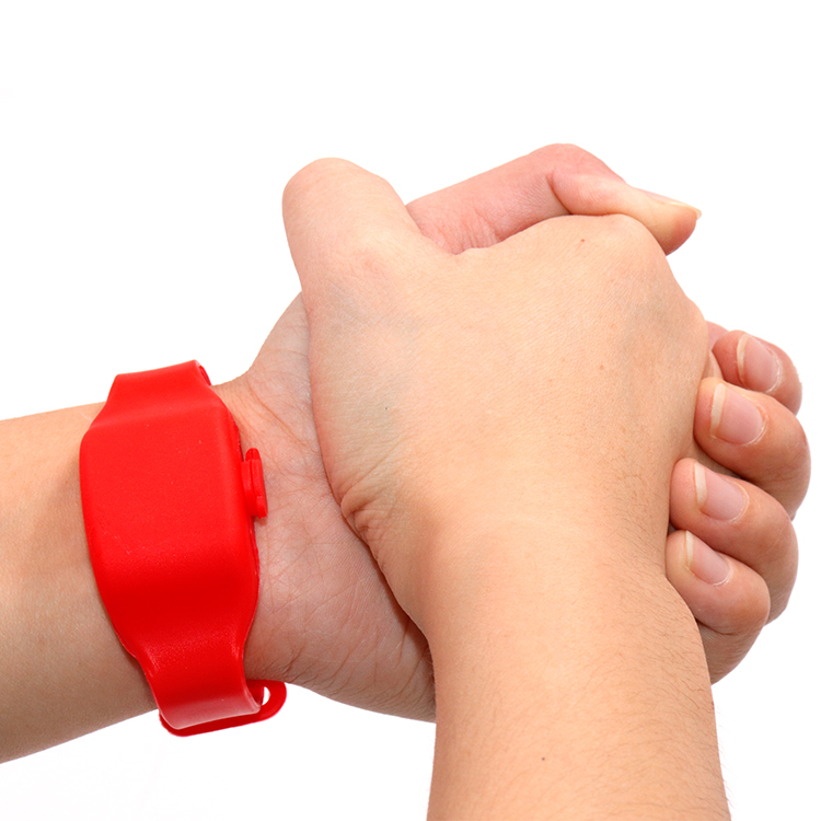 Заводской заказной Логотип Регулируемый Pulsera гелевые бразильские силиконовые брелки детский ручной держатель Sanittzer браслет ручной диспенсер