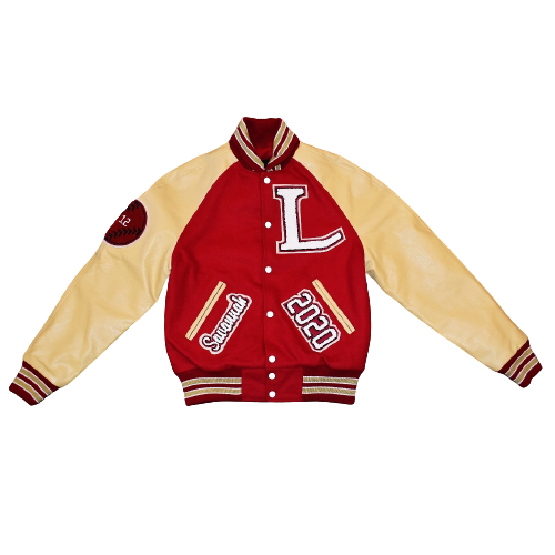 Custom Embroider Patched Logo Letterman Varsity Men Baseball Jackets With Leather Sleeves
