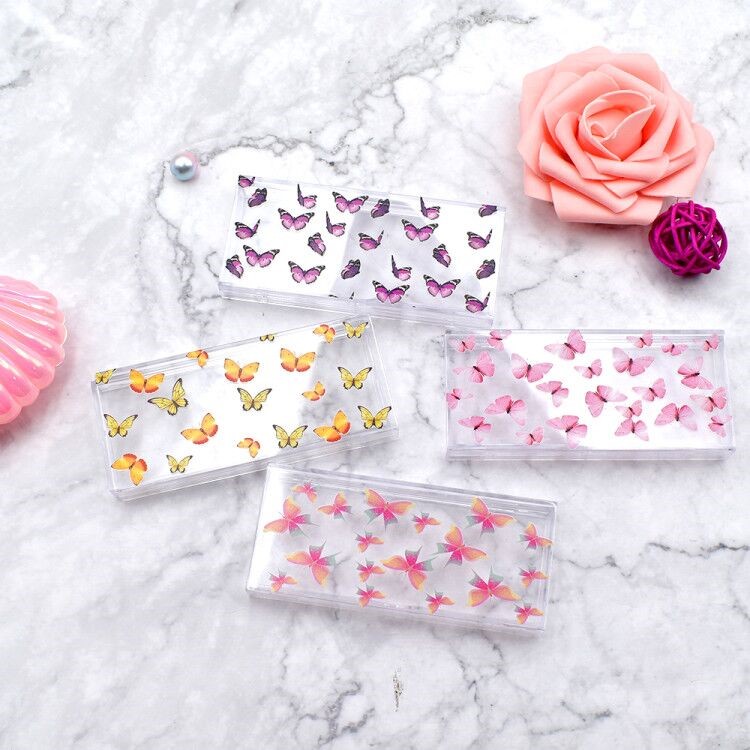 Mink eyelashes butterfly case butterfly Acrylic boxes custom logo Butterfly window wholesale vendor eyelashes packaging