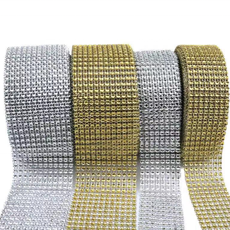 4/6/8/12 rows rhinestone plastic crystal rhinestone mesh sheet trimming garment accessories