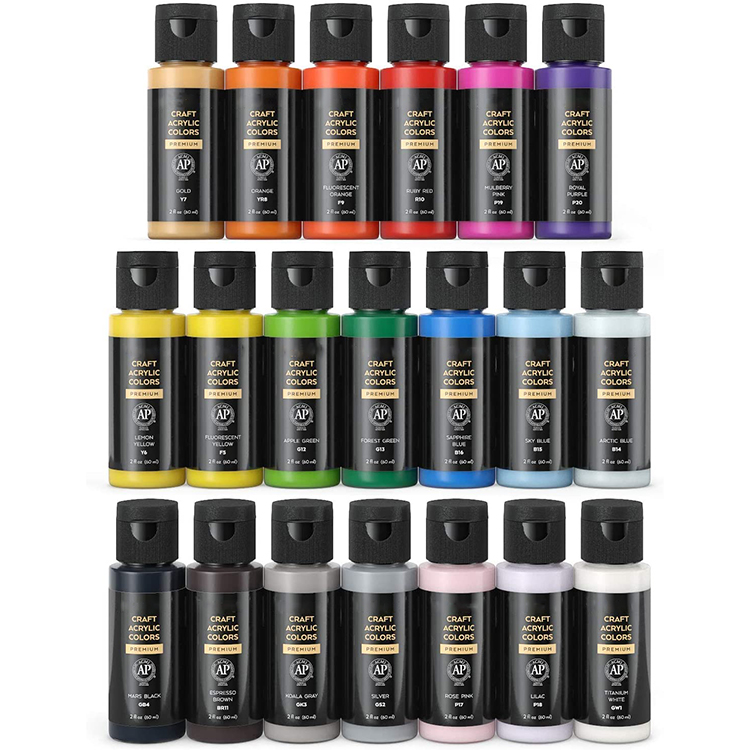 20 видов цветов, бутылки 60 мл, на водной основе, Matte Finish art kids artist acrylic paint