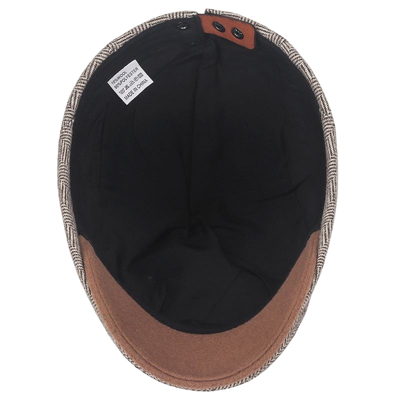 Winter Autumn Herringbone Tweed Scally Flat Caps Ivy Hat Cotton Gatsby Cap Studs