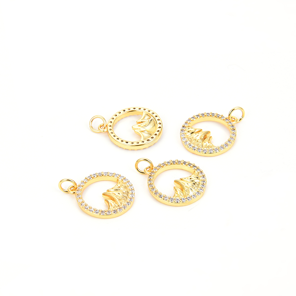 Fun2bead рекламные подвески для горы, нежные круглые подвески для девушек из сплава латуни для изготовления браслетов, ювелирные изделия