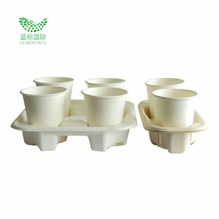 Sugarcane Disposable Tea Coffee Drink Paper Pulp Carrier Holder Carry 4 Cup Tray Buy Sugarcane Tea Coffee Drink Paper Pulp
